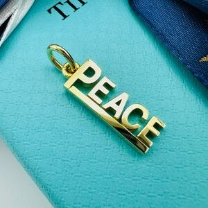 RARE Tiffany & Co. 18k Yellow Gold PEACE Charm with Packaging
